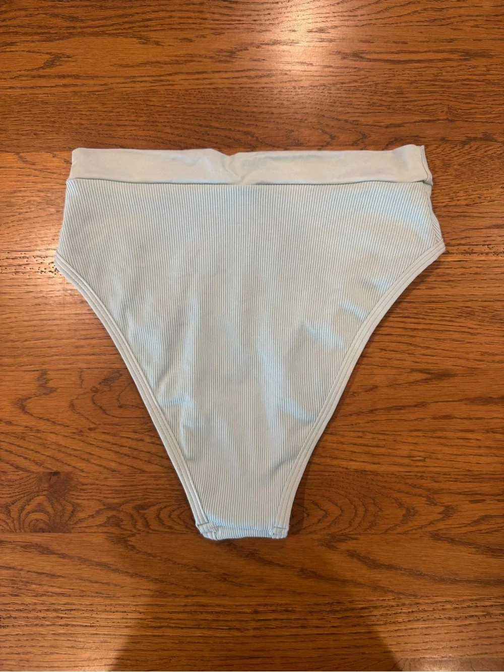 L Space French Cut Ribbed High waisted Bikini Bottom in High Tide